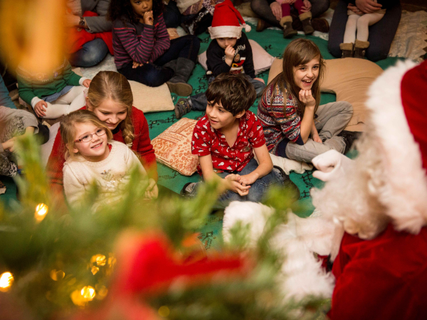 Baby and toddler storytelling with Father Christmas at Trelissick