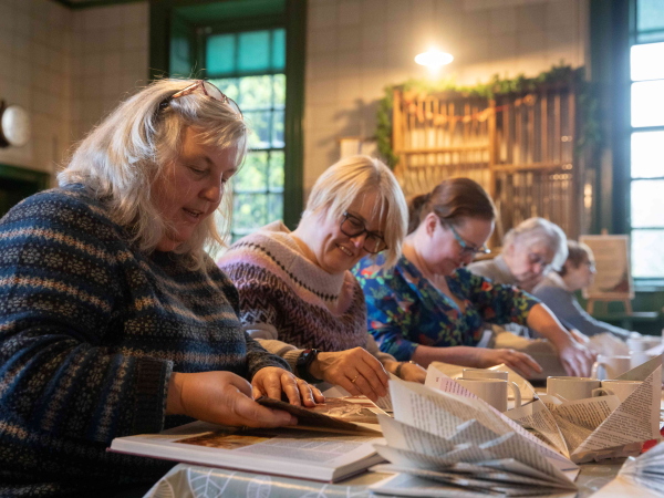 Christmas book folding workshop at Wallington