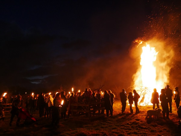 Wassail in the orchards at Brockhampton