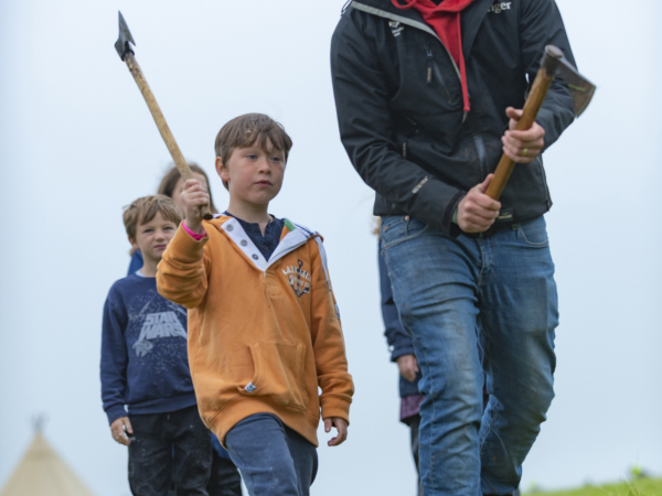 Axe throwing with B Outdoors: Summer of Play at Crook Hall Gardens