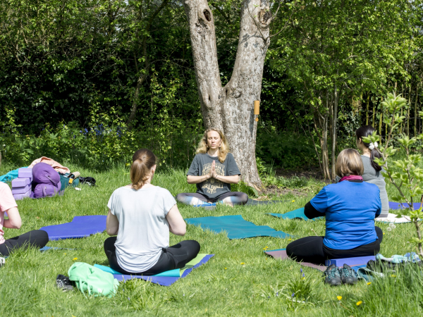 Evening sound bath under Helios at Coventry Charterhouse