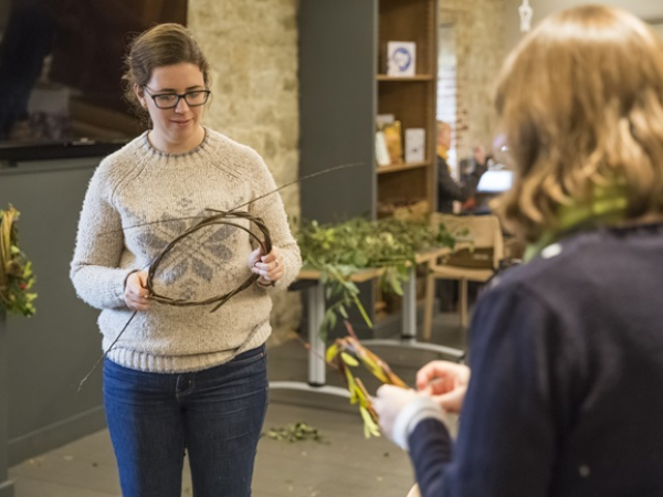 Christmas wreath-making workshop at Upton