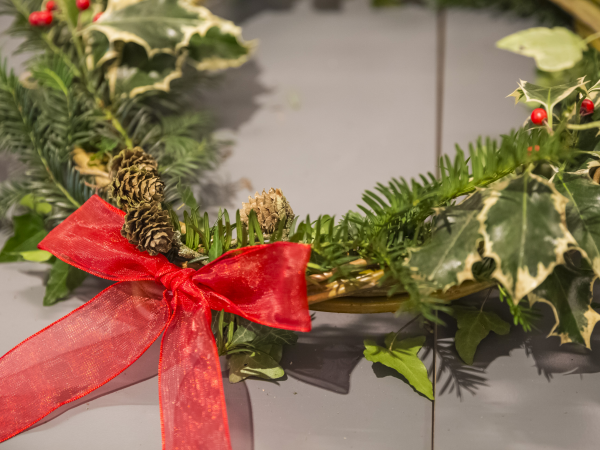 Wreath making at Arlington Court