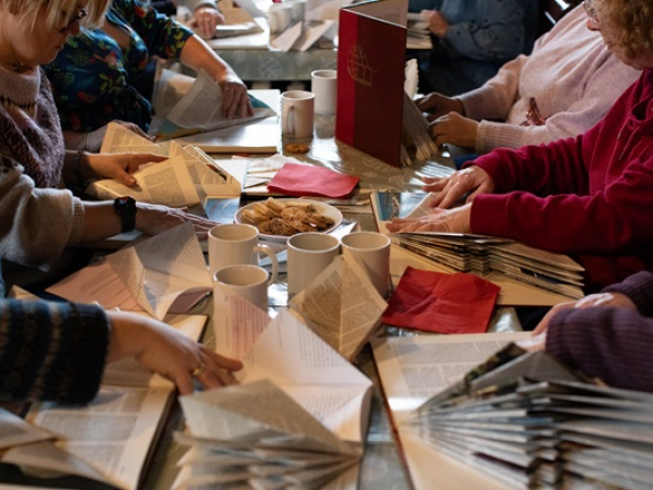 Book folding workshop at Wallington